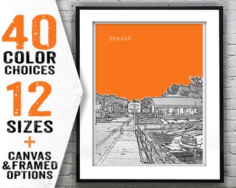 Dracut Massachusetts Skyline Poster Art Print MA Item T2438