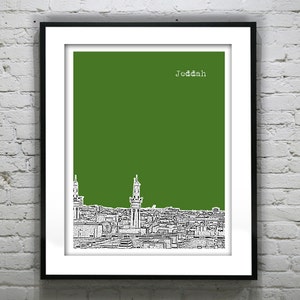 Jeddah Saudi Arabia Skyline Art Print Middle East Version 1