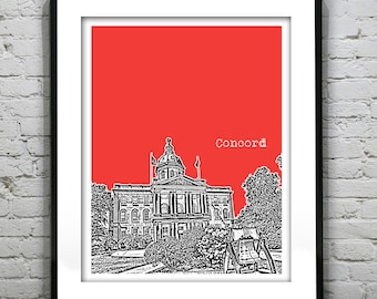 Concord New Hampshire Poster Print Art Skyline NH Item T4612