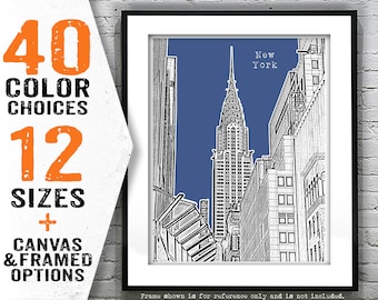 New York City Skyline Midtown East Chrysler Building Poster Art Print NY Item T4101