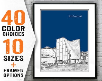 Richmond Virginia Skyline Poster Art Print VA Item T1481