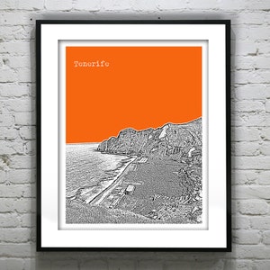 Tenerife Canary Islands Spain Skyline Poster Art Print Version 1