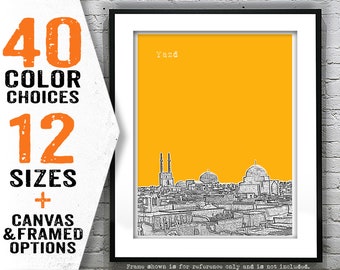 Yazd Poster Art Print City Skyline Iran Item T4627