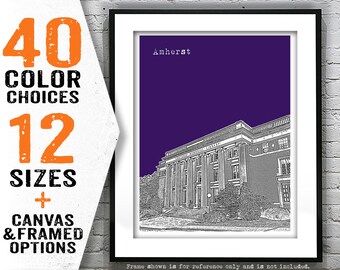 Amherst Massachusetts Skyline Poster Art Print MA Item T4762