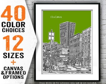 Chelsea New York City Skyline Poster Art Print NYC Item T4452