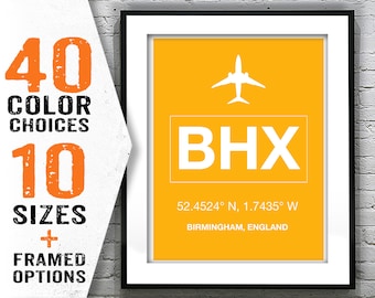 BHX Birmingham International Airport Aviation Poster Art Print United Kingdom Item T2026