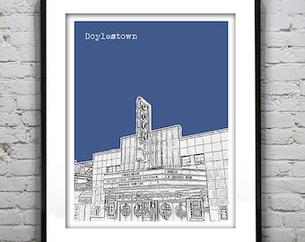 Doylestown Skyline Poster Art Print Pennsylvania PA Item T2450