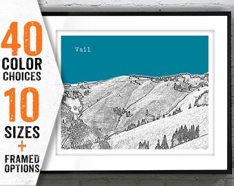 Vail Colorado Skyline Poster Art Print CO Item T5240