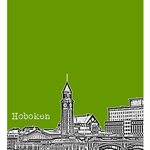 Hoboken New Jersey Poster Print Art NJ Skyline Item T1136 image 2