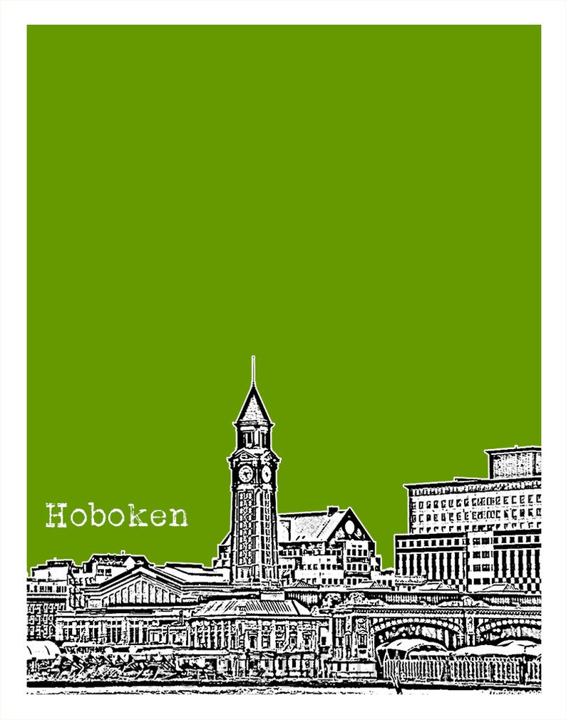 Hoboken New Jersey Poster Print Art NJ Skyline Item T1136 image 2