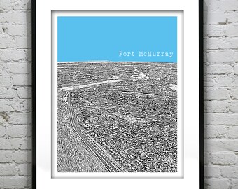 Fort McMurray Alberta Poster Print City Skyline Canada Art Print