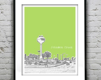 Johnson Creek Wisconsin Poster Print Art Skyline Item T4282