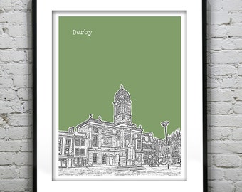 Derby England Skyline Poster Art Print UK Item T3083