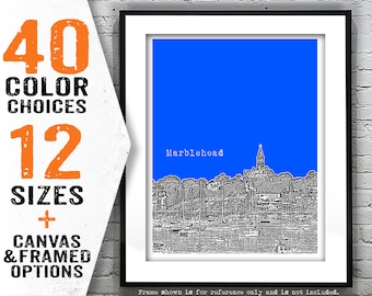 Marblehead Massachusetts Skyline Poster Art Print MA Item T4992