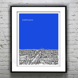 Lawrence Kansas Poster Art Skyline Print Version 1