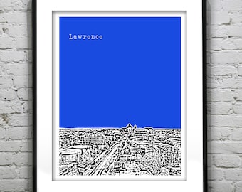 Lawrence Kansas Poster Art Skyline Print Version 1