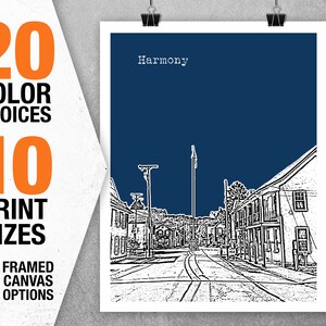 Harmony Township Pennsylvania Skyline Poster Art Print PA Item T5352