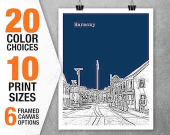 Harmony Township Pennsylvania Skyline Poster Art Print PA Item T5352