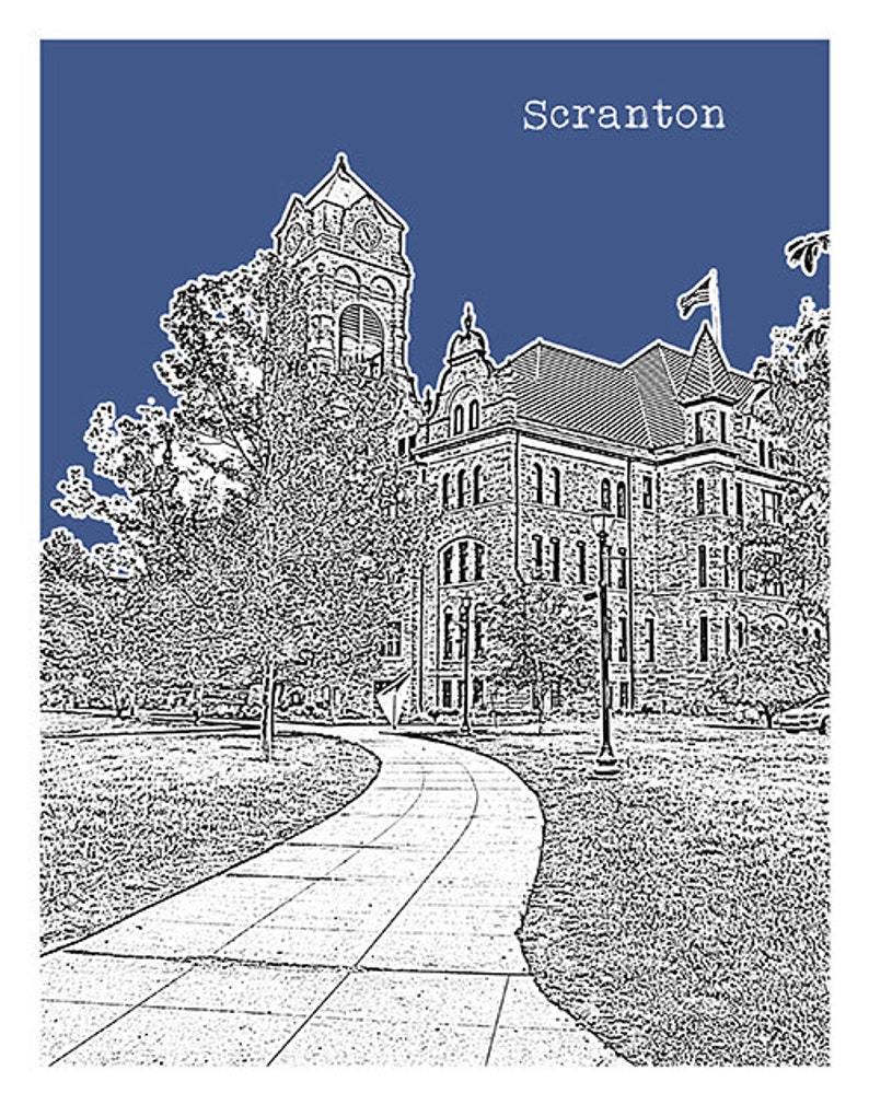 Scranton Skyline Poster Art Print Pennsylvania PA Skyline Item Etsy