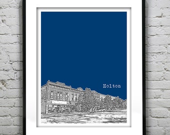 Holton Kansas Poster Art City Skyline Print KS Item T4566