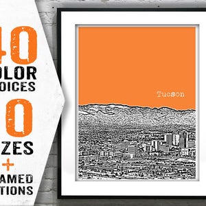 Tucson Arizona Poster Print Art Skyline Item T1383