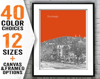 Durango Skyline Poster Art Print Colorado CO Item T5187