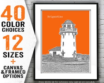 Brigantine New Jersey Skyline Poster Print Art NJ Jersey Shore Item T5062