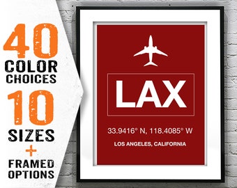 LAX Los Angeles International Airport Aviation Poster Art Print California Item T1973