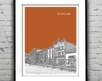 Montrose Poster Print Art Pennsylvania PA Skyline Item T4290