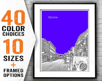 Elkton Skyline Art Print Print Maryland MD Item T2089
