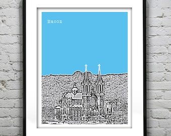 Macon Georgia Poster St Joseph Church Skyline Art Print