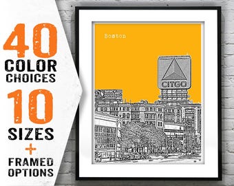 Boston Skyline Poster Art Print Kenmore Square Massachussetts MA Item T1371