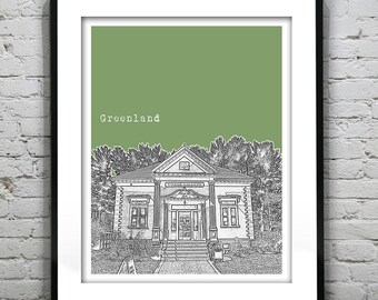 Greenland New Hampshire Poster Print Art Skyline NH Item S5001