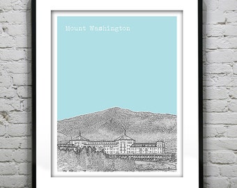 Mount Washington New Hampshire Art Print Poster Bretton Woods NH  Item T1324
