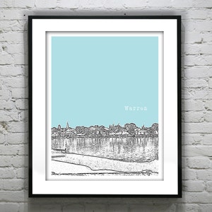 Warren Rhode Island Skyline Poster Art Print RI