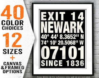Newark Subway Exit 14 Print New Jersey Poster Print Art NJ Item T4960