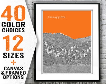 Riomaggiore Cinque Terre Poster Italy Art Print Skyline Item T4096