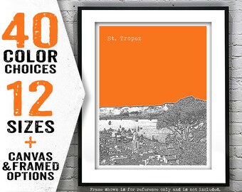 St. Tropez France Skyline Poster Art Print Item T4736