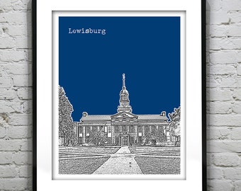Lewisburg Skyline Poster Art Print Pennsylvania PA Item T1235
