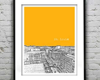 St. Louis Poster City Skyline Art Print Missouri MO Item T2229