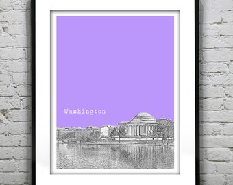 Washington DC Skyline Poster Art Print Jefferson Memorial  Item T1318
