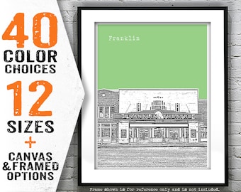 Franklin Tennessee City Skyline Poster Art Print TN Item T4025