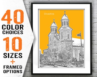 Trenton Skyline Poster Print Art New Jersey NJ Item T1810