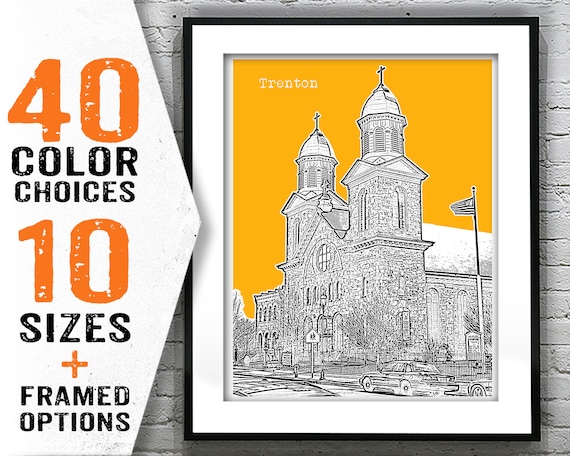 Trenton Skyline Poster Print Art New Jersey NJ Item T1810