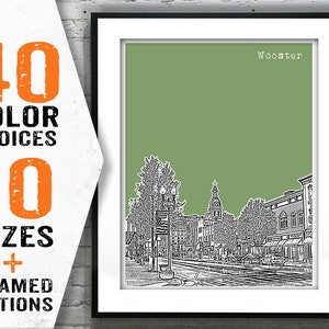 Wooster Ohio Poster Print Art City Skyline OH Item T1615