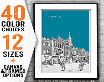 Nuneaton England Skyline Poster Art Print UK Item T4750