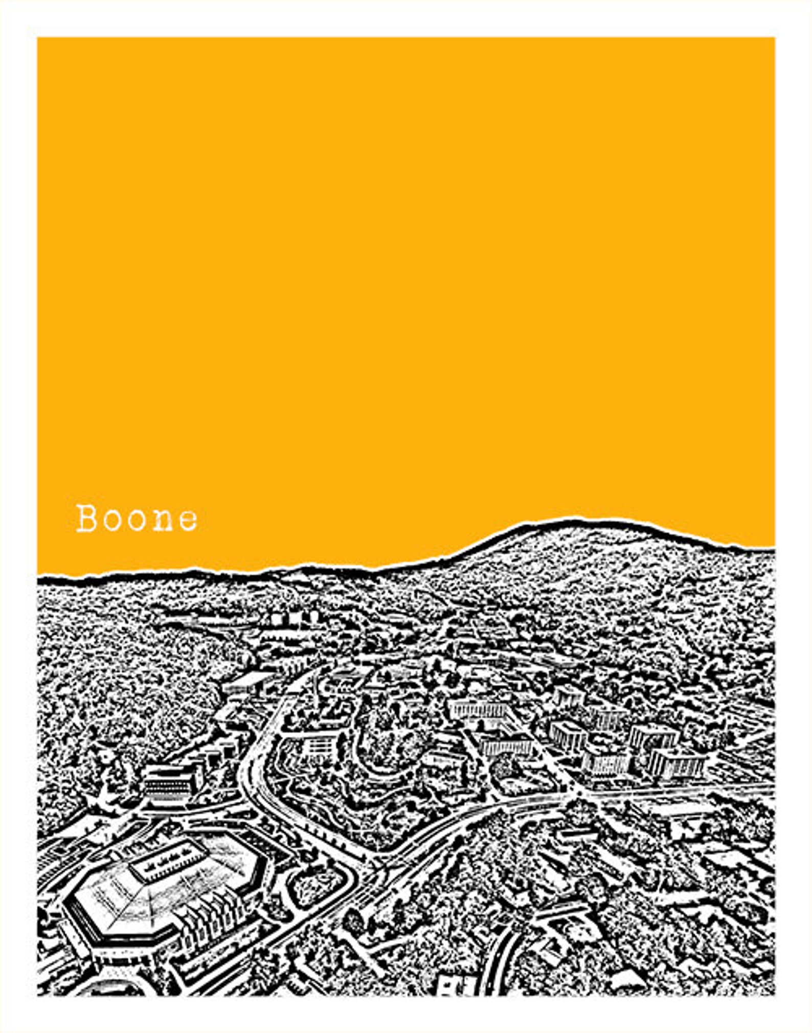 Boone North Carolina Poster Art Print Skyline NC Item T2559 - Etsy