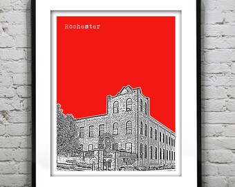 Rochester Michigan Skyline Art Print Poster MI Item T4882