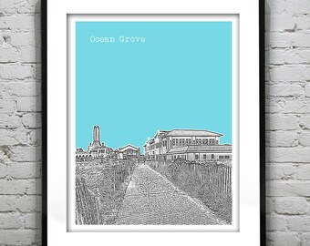 Ocean Grove Skyline Poster Art Print New Jersey NJ Item T1055