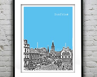 Dumfries Poster Dumfriesshire Scotland United Kingdom Art Print Skyline